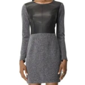 Club Monaco 100% real leather front black and mottled grey dress Size 10